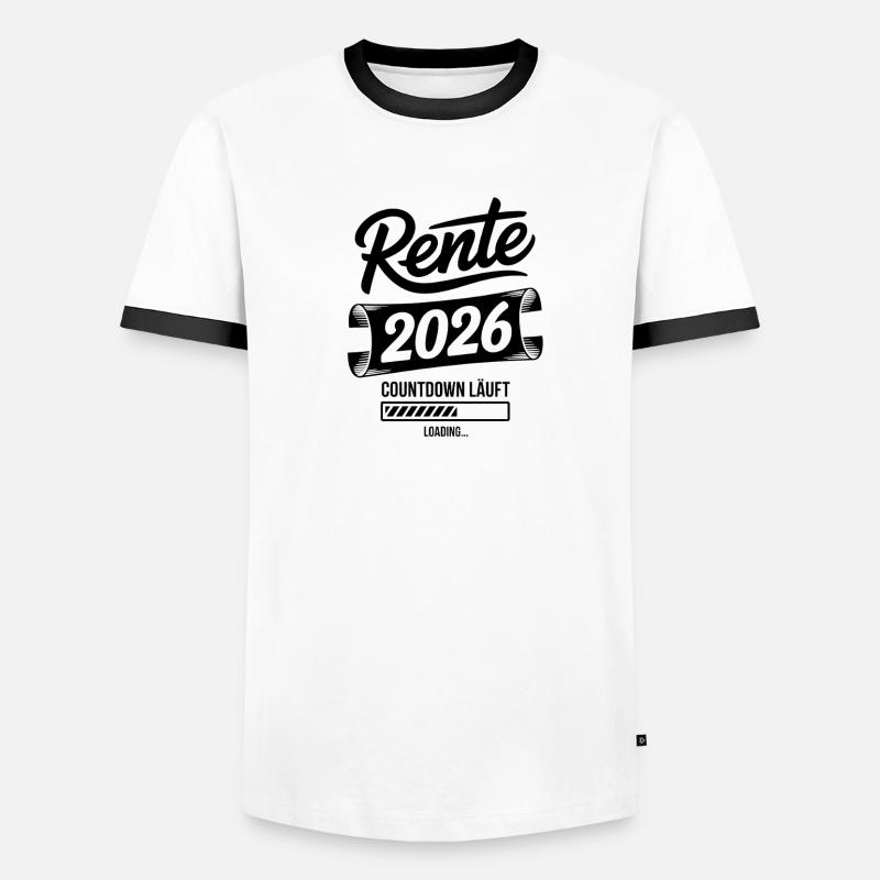 Rente 2026 Countdown Grafik - Männer Kontrast-T-Shirt - Weiß/Schwarz