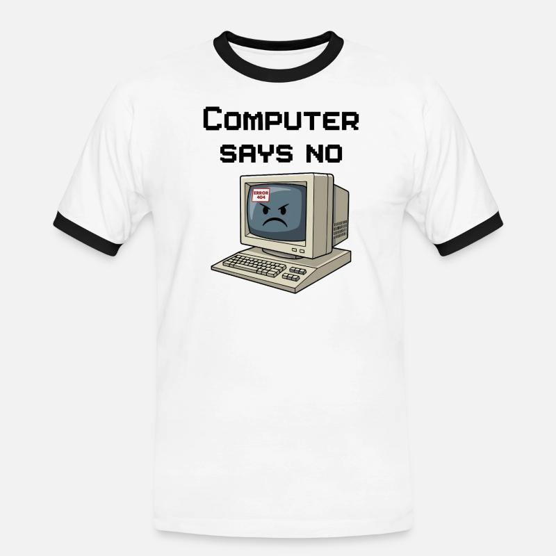 Retro Computer 404 Error - Men's Ringer Shirt - white/black