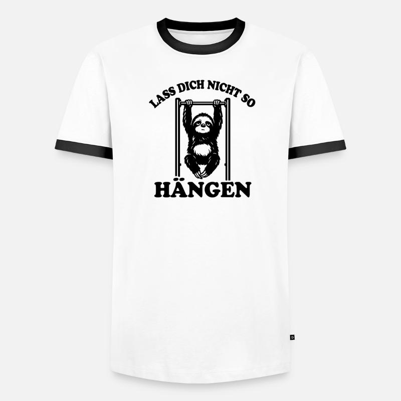 Sloth | Pull-up, don't slouch like that - Men's Ringer Shirt - white/black
