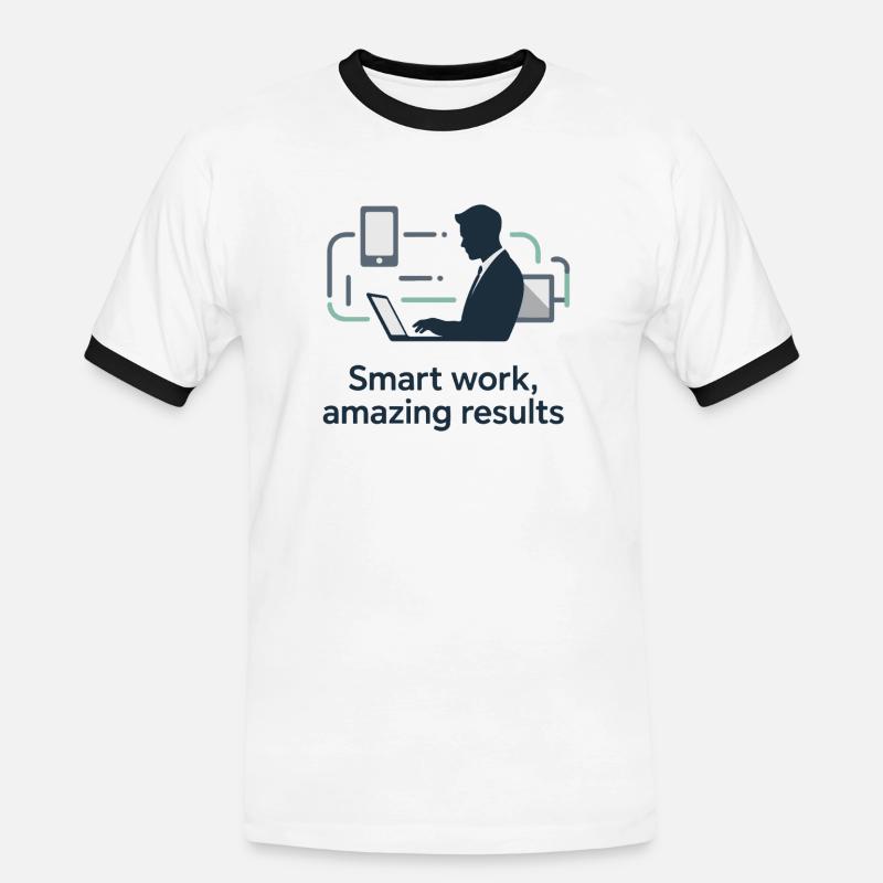 Smart Work Tech Silhouette - Men's Ringer Shirt - white/black