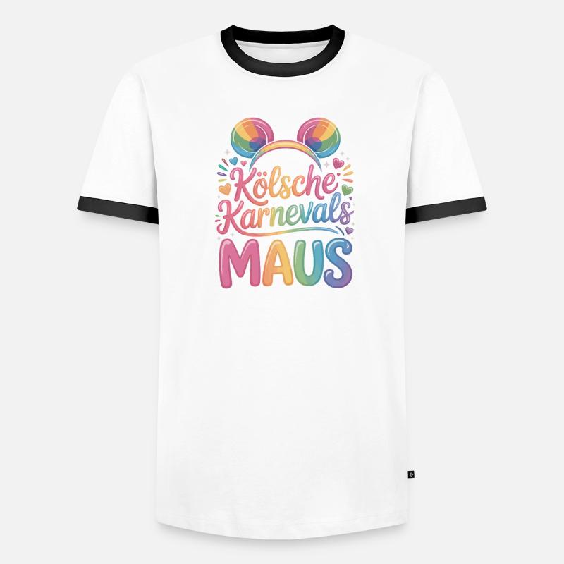 Kölsche Karnevalsmaus Karneval Köln Kölner Maus - Männer Kontrast-T-Shirt - Weiß/Schwarz