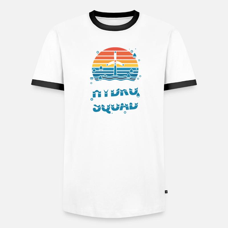 Hydro Squad Hydropower Team Renewable Energy - Men's Ringer Shirt - white/black