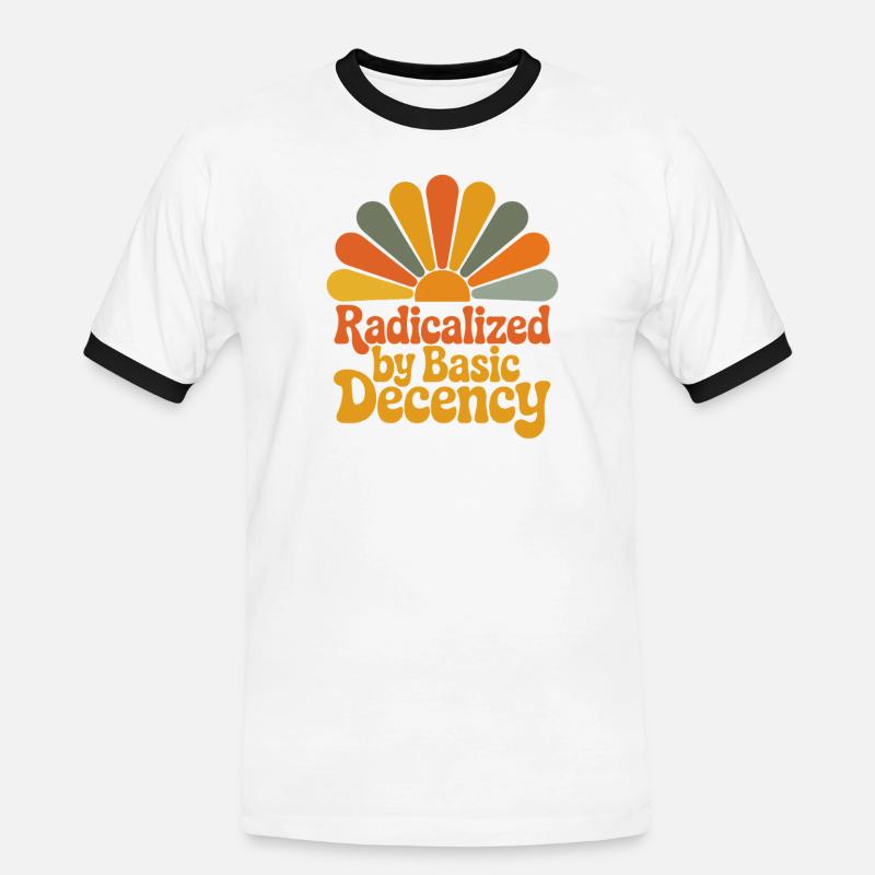 Radicalized by Basic Decency - Men's Ringer Shirt - white/black