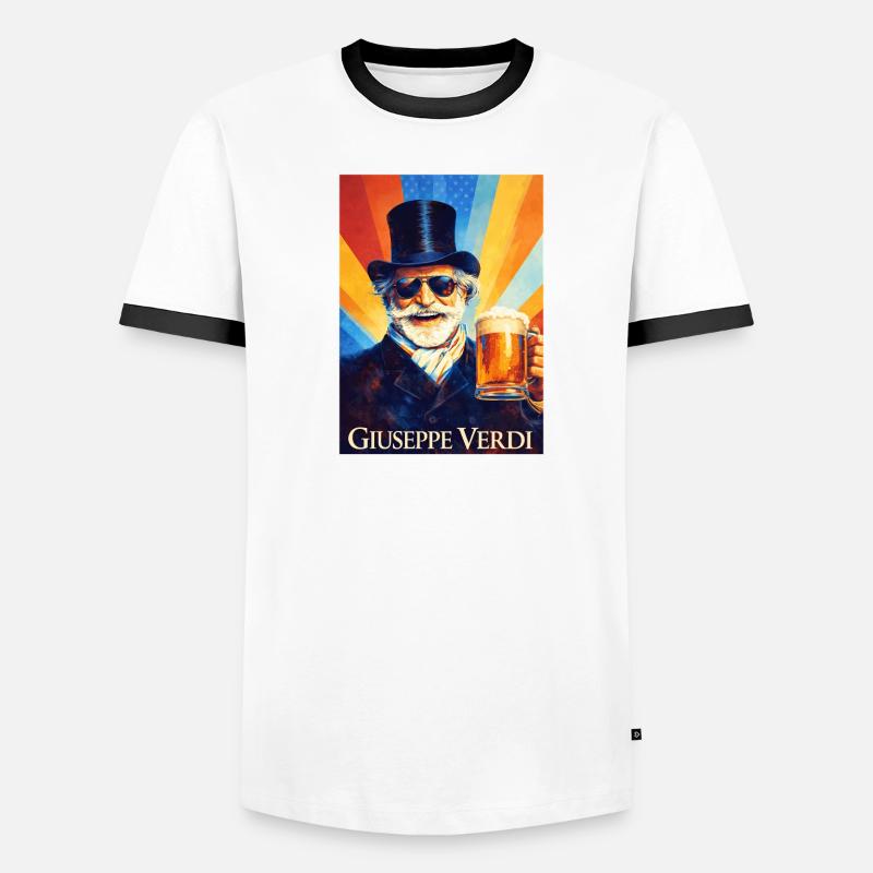 Giuseppe Verdi - Maglietta Contrast da uomo - bianco/nero
