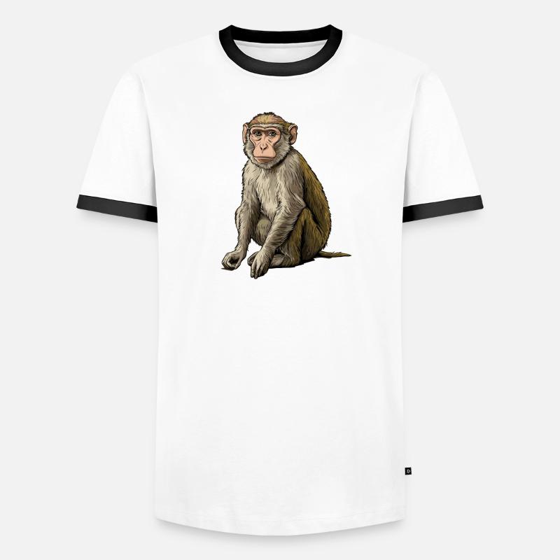 Macaque Macaque - Miesten kontrastipaita - valkoinen/musta