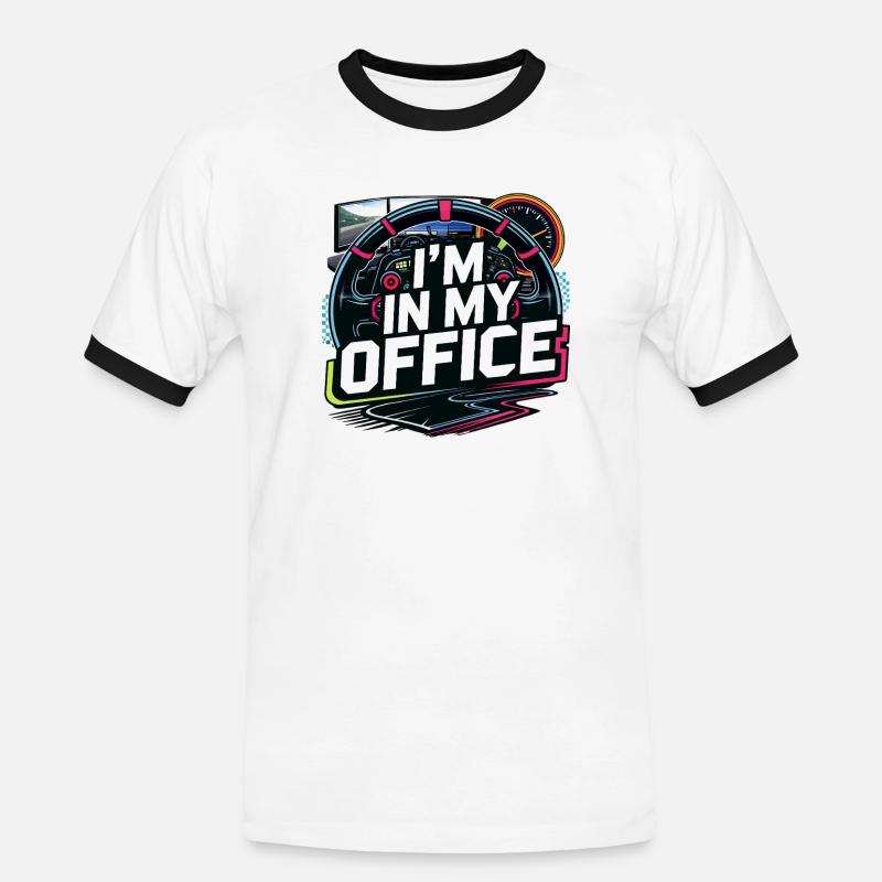 Je suis dans mon bureau - T-shirt contrasté Homme - blanc/noir