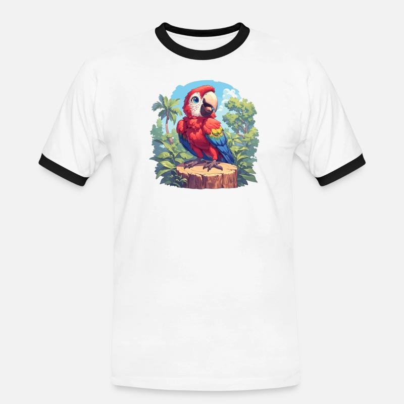 Macaw's Era - Men's Ringer Shirt - white/black