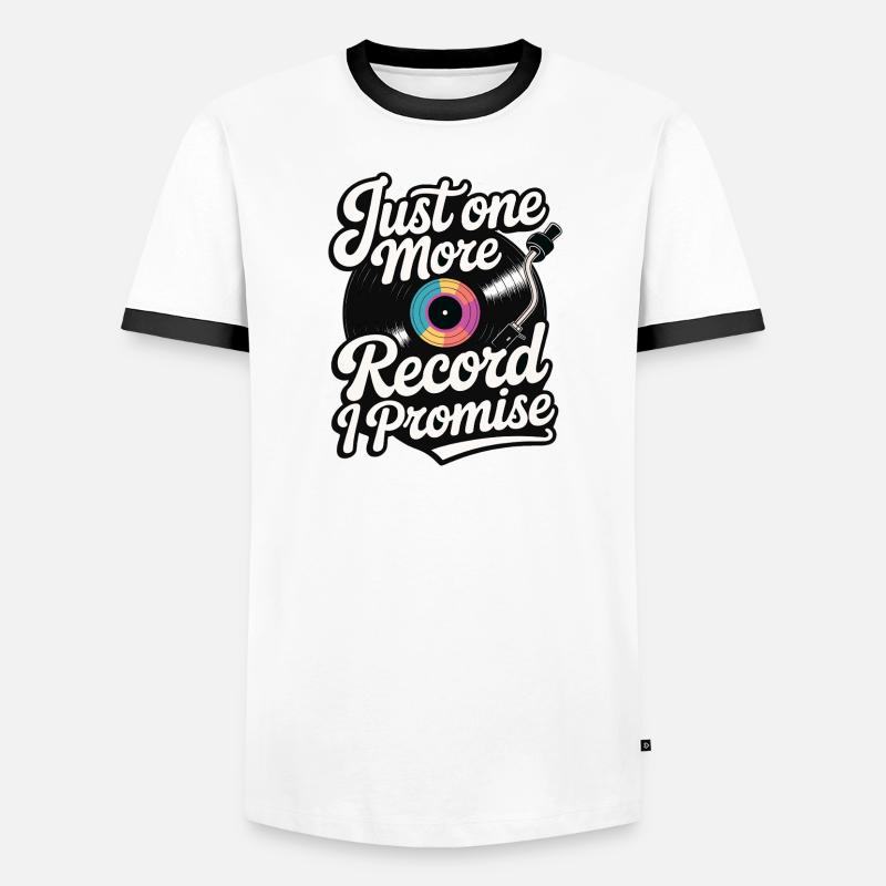 Nur noch eine Platte, versprochen - Männer Kontrast-T-Shirt - Weiß/Schwarz