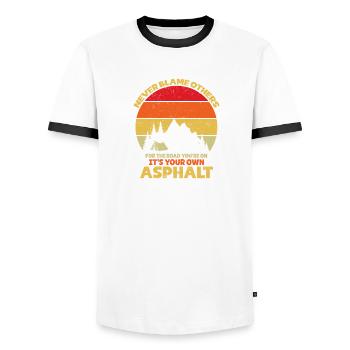 Camping Scouts Mountain Hiking Forest Campers - Men's Ringer Shirt - white/black - Front - AI Model Female 172 light (172cm) & AI Model Male 178 dark (178cm)