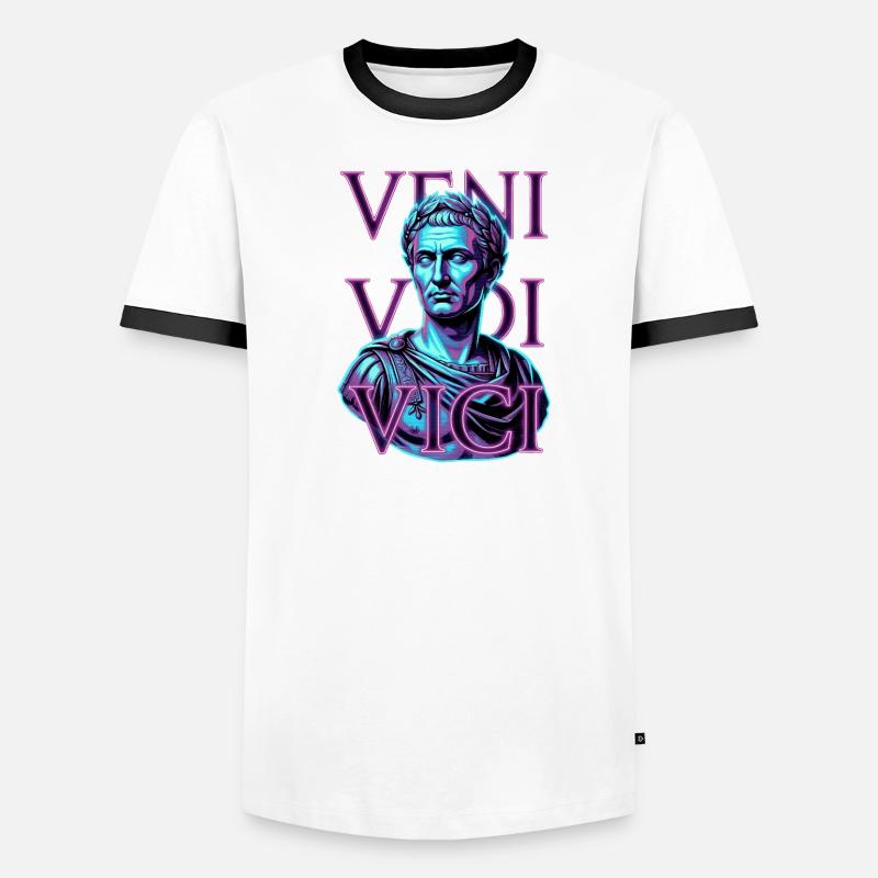 Veni Vidi Vici Caesar - Maglietta Contrast da uomo - bianco/nero