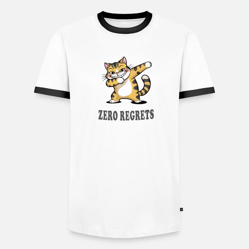 Zero Regrets Lustige Katze Sarkasmus Design - Männer Kontrast-T-Shirt - Weiß/Schwarz