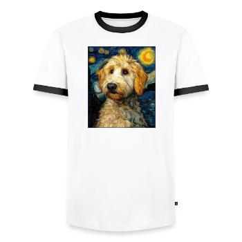 Havanais - T-shirt contrasté Homme - blanc/noir - Devant - AI Model Female 172 light (172cm) & AI Model Male 178 dark (178cm)