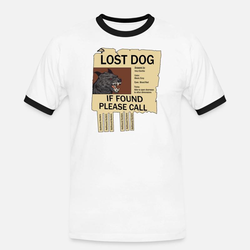 Missing Hellhound - Men's Ringer Shirt - white/black