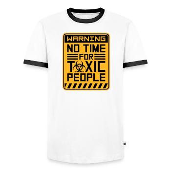No Time Toxic People Grenzen Selbstfürsorge Spruch - Männer Kontrast-T-Shirt - Weiß/Schwarz - Vorne - AI Model Female 172 light (172cm) & AI Model Male 178 dark (178cm)