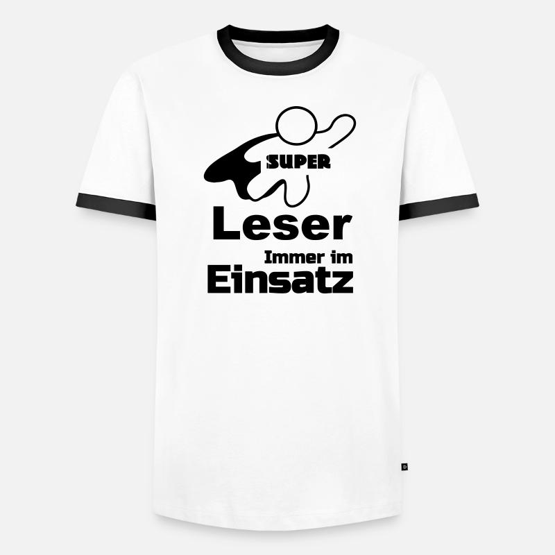 Super Leser Geschenk - Männer Kontrast-T-Shirt - Weiß/Schwarz