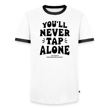 Tu ne clapoteras jamais seul - Tap-shirt - T-shirt contrasté Homme - blanc/noir - Devant - AI Model Female 172 light (172cm) & AI Model Male 178 dark (178cm)
