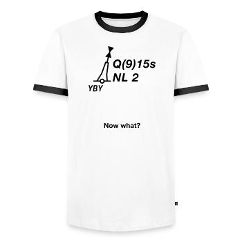 Bouée Navigation en mer du Nord Maritime en mer Baltique - T-shirt contrasté Homme - blanc/noir - Devant - AI Model Female 172 light (172cm) & AI Model Male 178 dark (178cm)