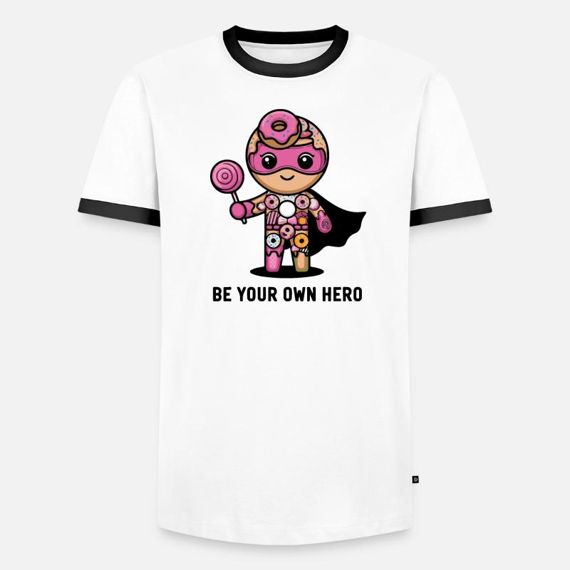 Sei dein eigener Helden-Donut-Charakter - Männer Kontrast-T-Shirt - Weiß/Schwarz