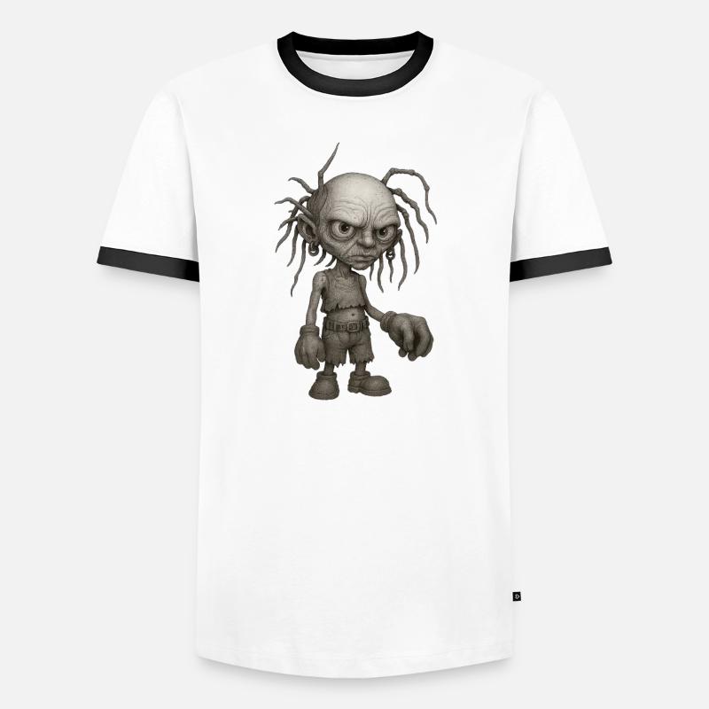 Grumpy Grom (Outcast Edition) - Männer Kontrast-T-Shirt - Weiß/Schwarz
