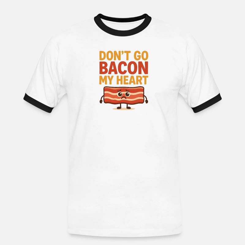 Bacon Heart Graffiti Design - Men's Ringer Shirt - white/black