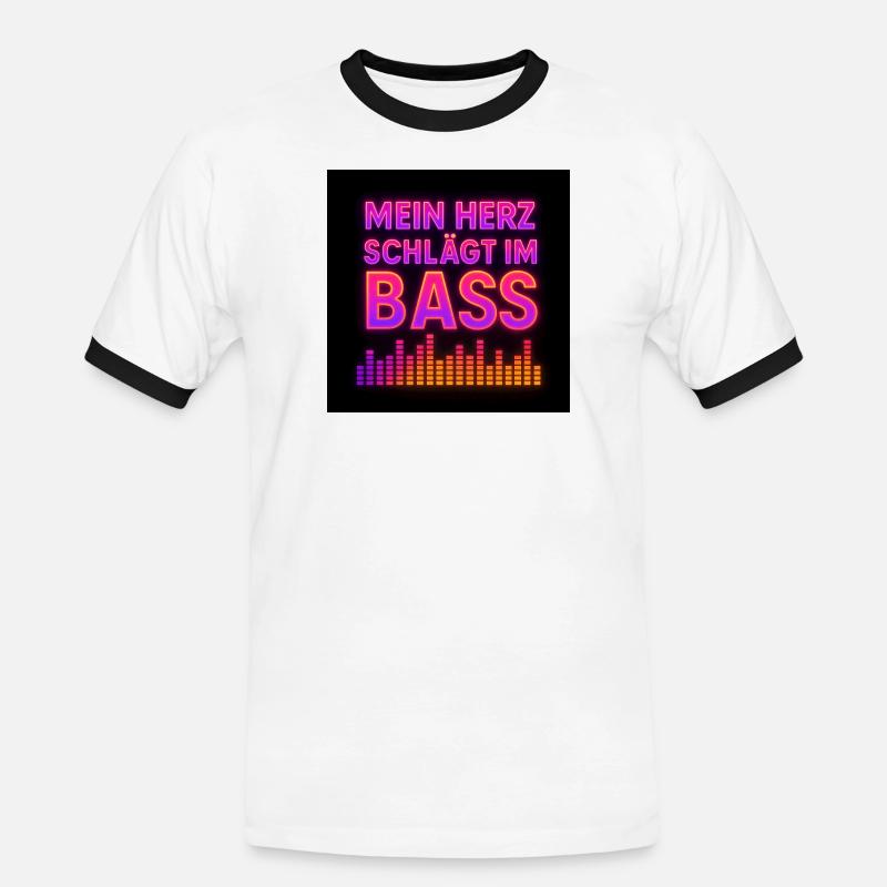 CA99D663-EC7C-4B5D-9703-3C60FD74DC17 - Männer Kontrast-T-Shirt - Weiß/Schwarz
