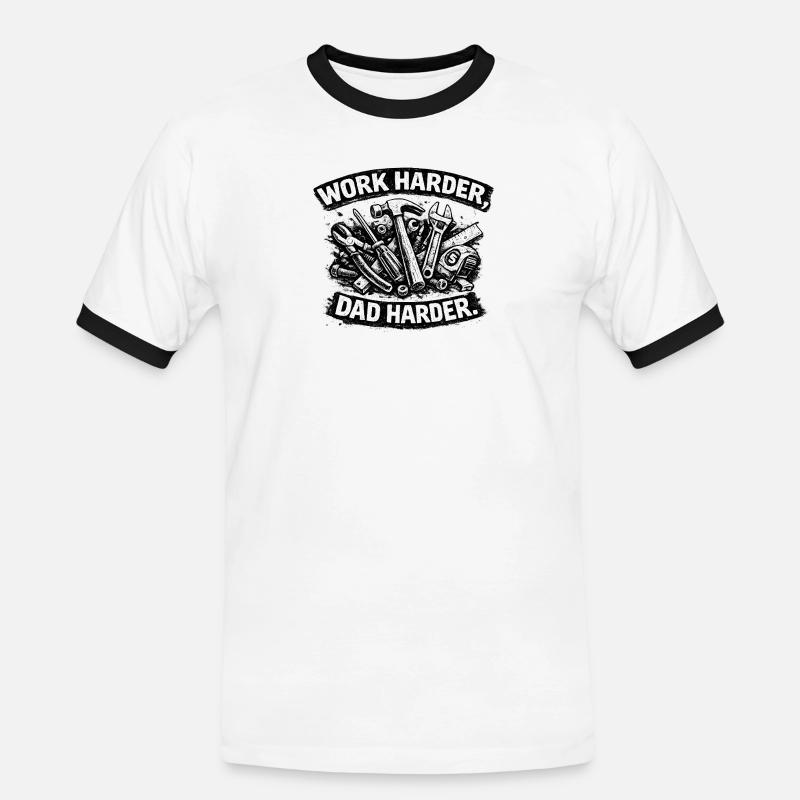 Father work: More commitment - Men's Ringer Shirt - white/black