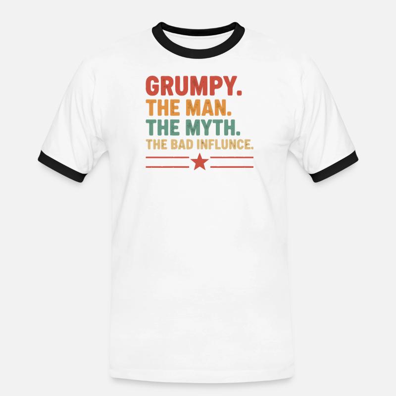 Grumpy – Die Legende & der schlechte Einfluss - Männer Kontrast-T-Shirt - Weiß/Schwarz