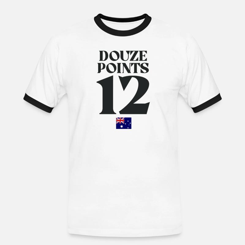 Twelve Points Australia Eurovision  - Men's Ringer Shirt - white/black
