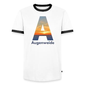 Augenweide - Wortschätze, vergessene Wörter - Männer Kontrast-T-Shirt - Weiß/Schwarz - Vorne - AI Model Female 172 light (172cm) & AI Model Male 178 dark (178cm)