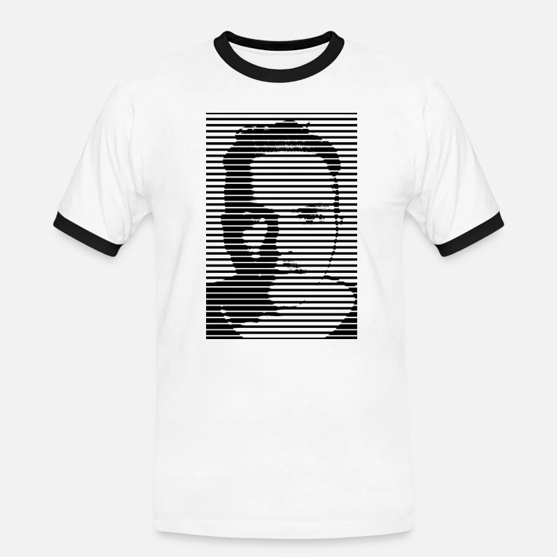Modern Line Halftone Effect - Men's Ringer Shirt - white/black