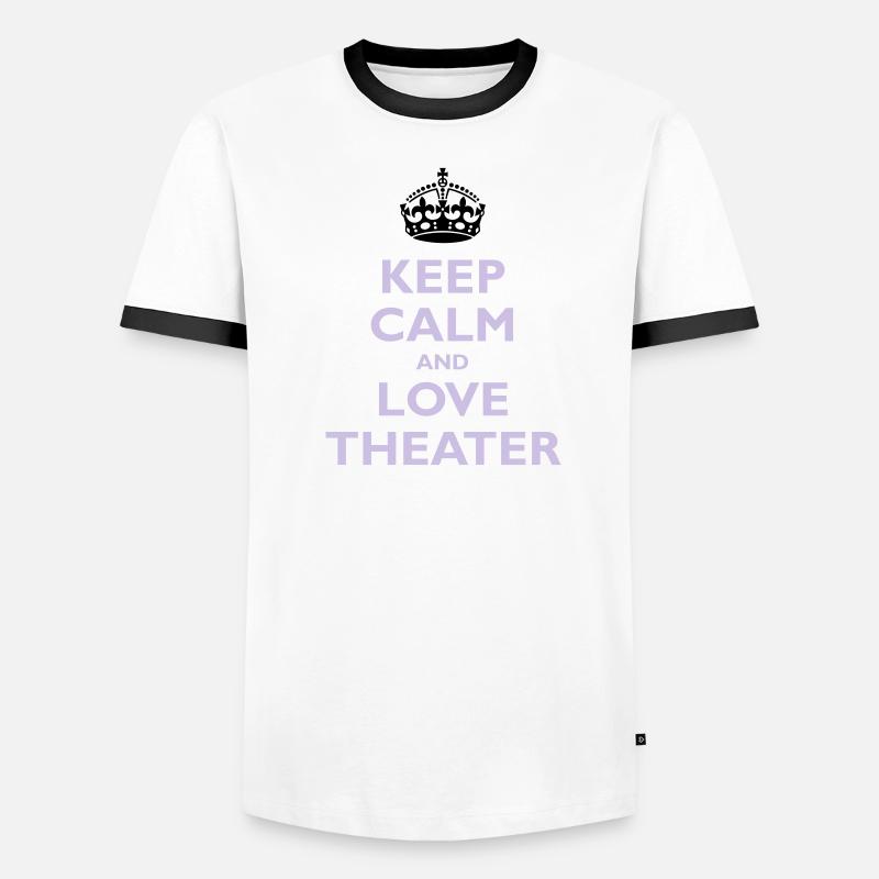Keep Calm & Love Theater - Männer Kontrast-T-Shirt - Weiß/Schwarz