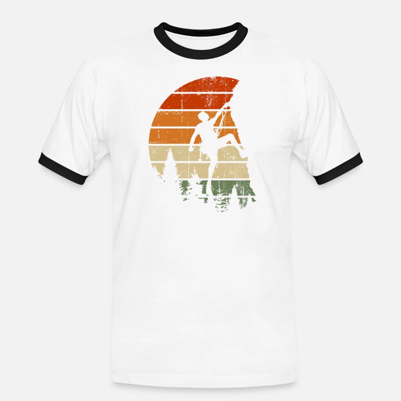 Sunset Summit Climber - Männer Kontrast-T-Shirt - Weiß/Schwarz