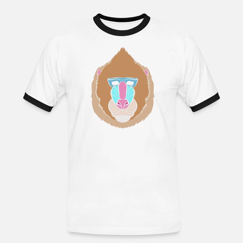 Baboon Baboon Primate Monkey Monkey - Men's Ringer Shirt - white/black