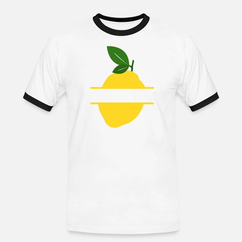 Lemon Split Frame - Männer Kontrast-T-Shirt - Weiß/Schwarz