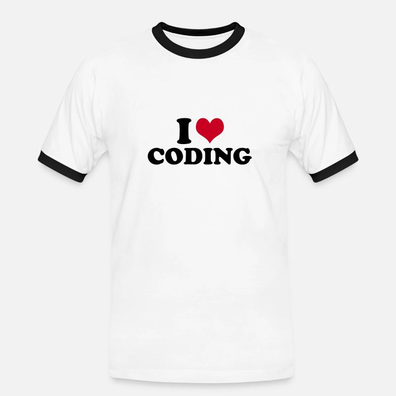 I Love Coding - Men's Ringer Shirt - white/black