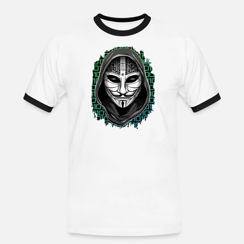 Anonymous Hacker - Men's Ringer Shirt - white/black