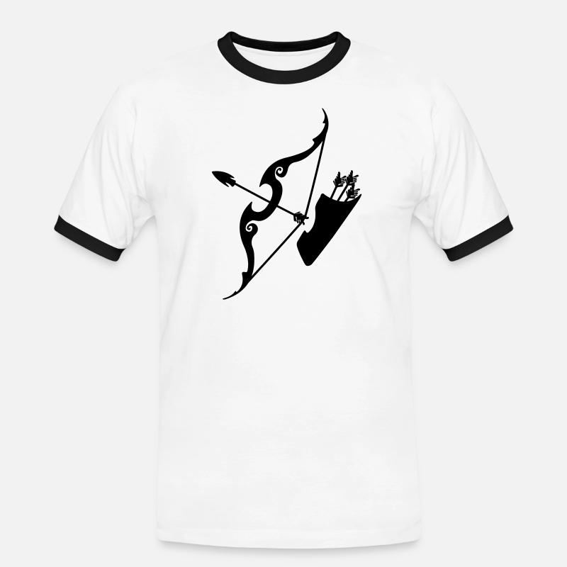 Schütze-Bogen mit Pfeilen - Männer Kontrast-T-Shirt - Weiß/Schwarz