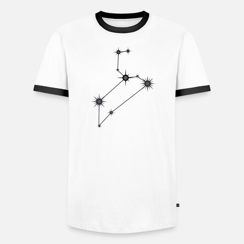 Löwe Sternbild Sternzeichen Schwarz & Grau - Männer Kontrast-T-Shirt - Weiß/Schwarz