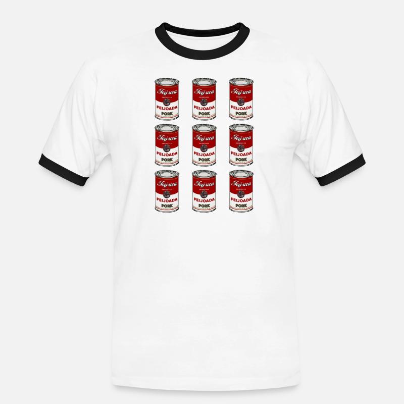 Feijoada Pork Can Pattern - Men's Ringer Shirt - white/black