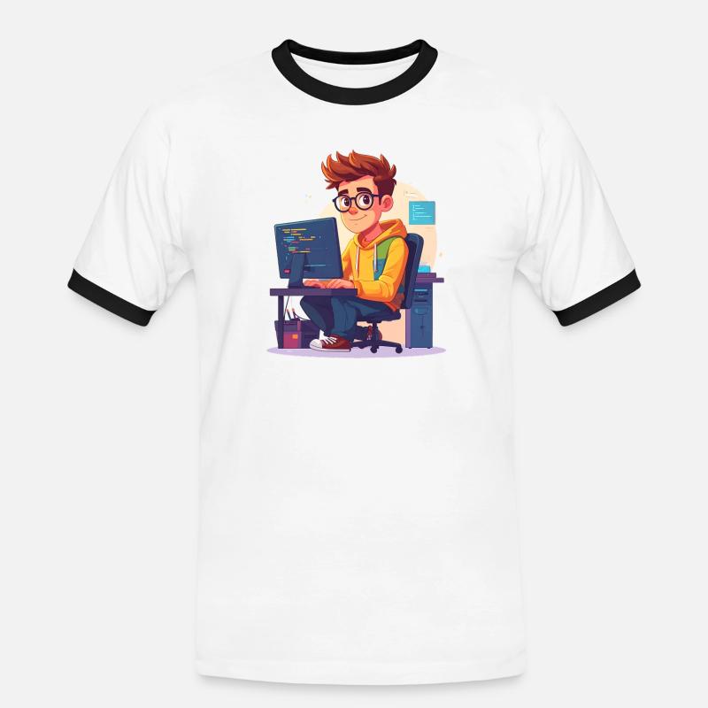 Programmer or nerd - Men's Ringer Shirt - white/black