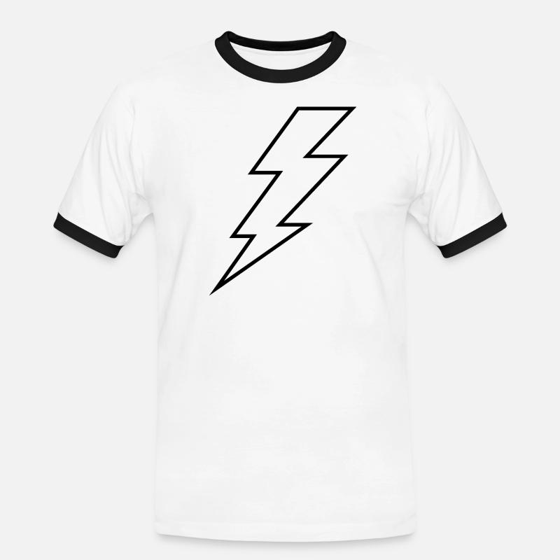 Lightning bolt - Men's Ringer Shirt - white/black