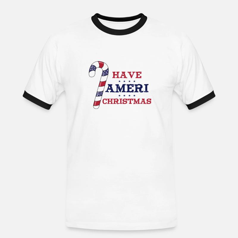 Have Ameri Christmas - Männer Kontrast-T-Shirt - Weiß/Schwarz