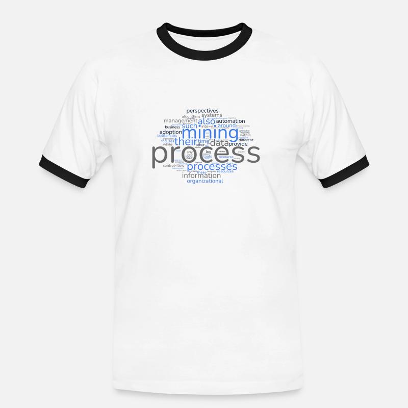 Word Cloud Process Mining - Männer Kontrast-T-Shirt - Weiß/Schwarz