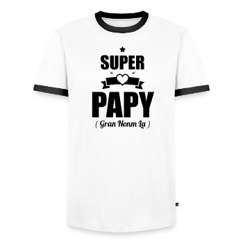 Super Grandpa Gift - Gran Nonm la T-shirt - Men's Ringer Shirt - white/black - Front - AI Model Female 172 light (172cm) & AI Model Male 178 dark (178cm)