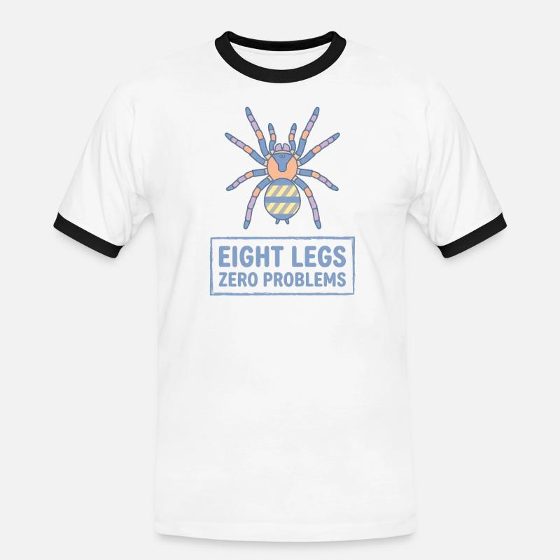 Eight Legs Zero Problems Tarantula - Men's Ringer Shirt - white/black