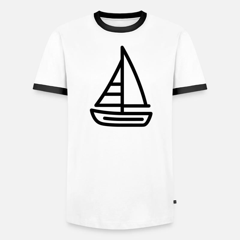 Boot - Männer Kontrast-T-Shirt - Weiß/Schwarz