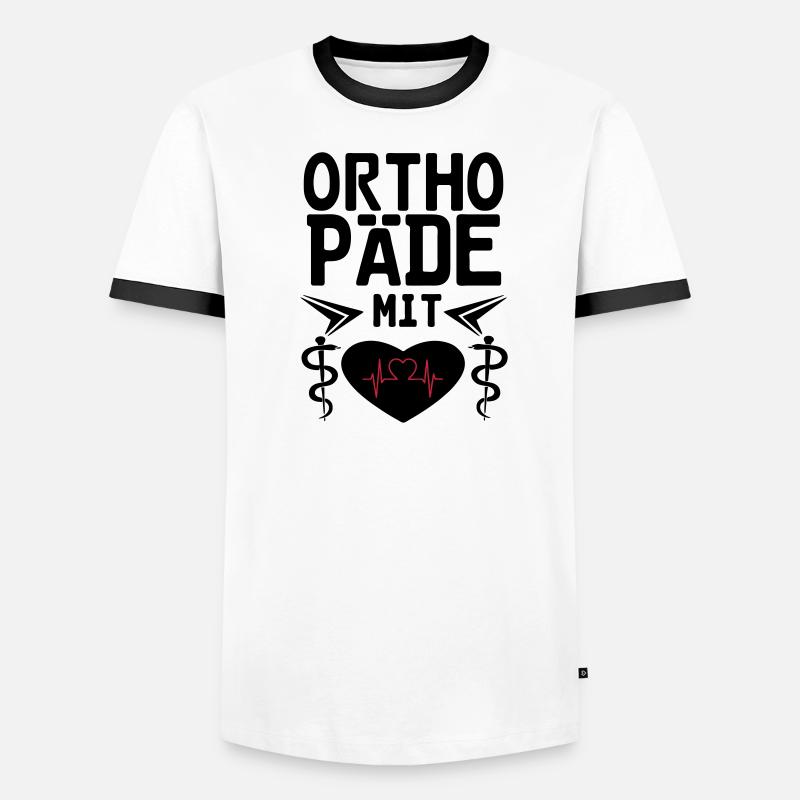 Orthopäde mit Herz Geschenk - Männer Kontrast-T-Shirt - Weiß/Schwarz