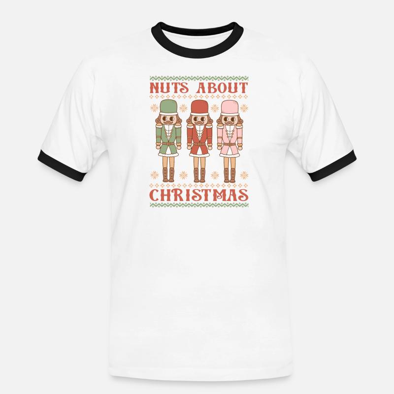 Hässlicher Weihnachtspullover - Männer Kontrast-T-Shirt - Weiß/Schwarz