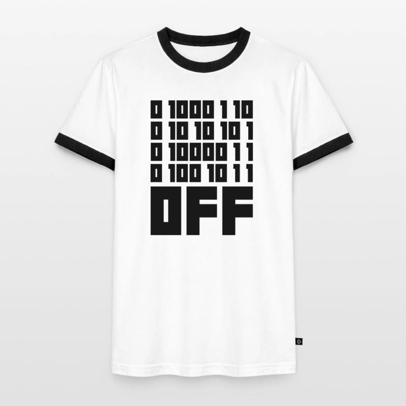Binary Code F**k OFF – Nerd Humor & Geek Code Men's Ringer Shirt