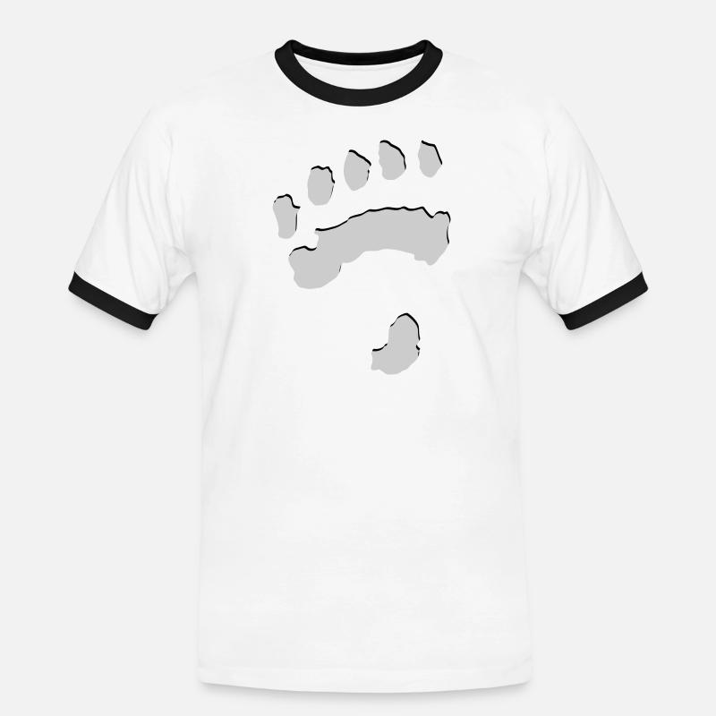 Eisbärtatze - Männer Kontrast-T-Shirt - Weiß/Schwarz